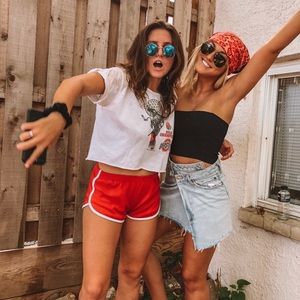 Agolde Criss Cross Denim Skirt